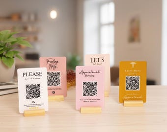 Placa comercial personalizada com código QR em acrílico | Redes sociais, pagamentos, MT5