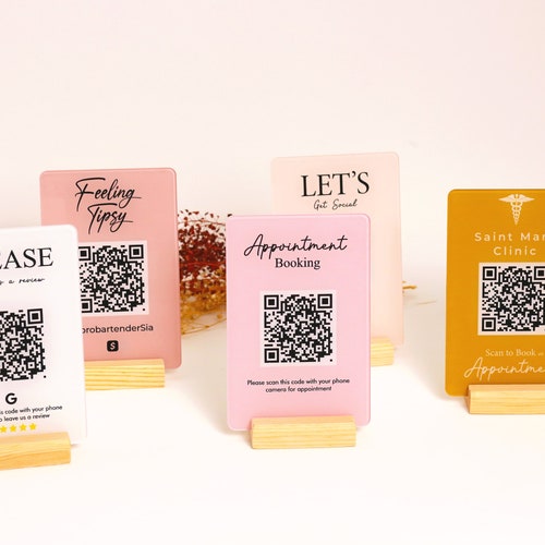 Social Media QR-Code-Zeichen | Mini QR-Code Schild | Schönheit Zeichen | Geschäft Schild | Zahlungsmittel-Zeichen | Salon Zeichen