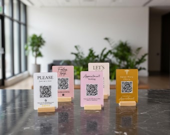 Placa comercial personalizada com código QR em acrílico | Redes sociais, pagamentos, MT3