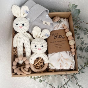 Newborn Baby Gift Box | Baby Hamper | Baby Shower Gift | Gender Neutral Unisex | Oat Mist