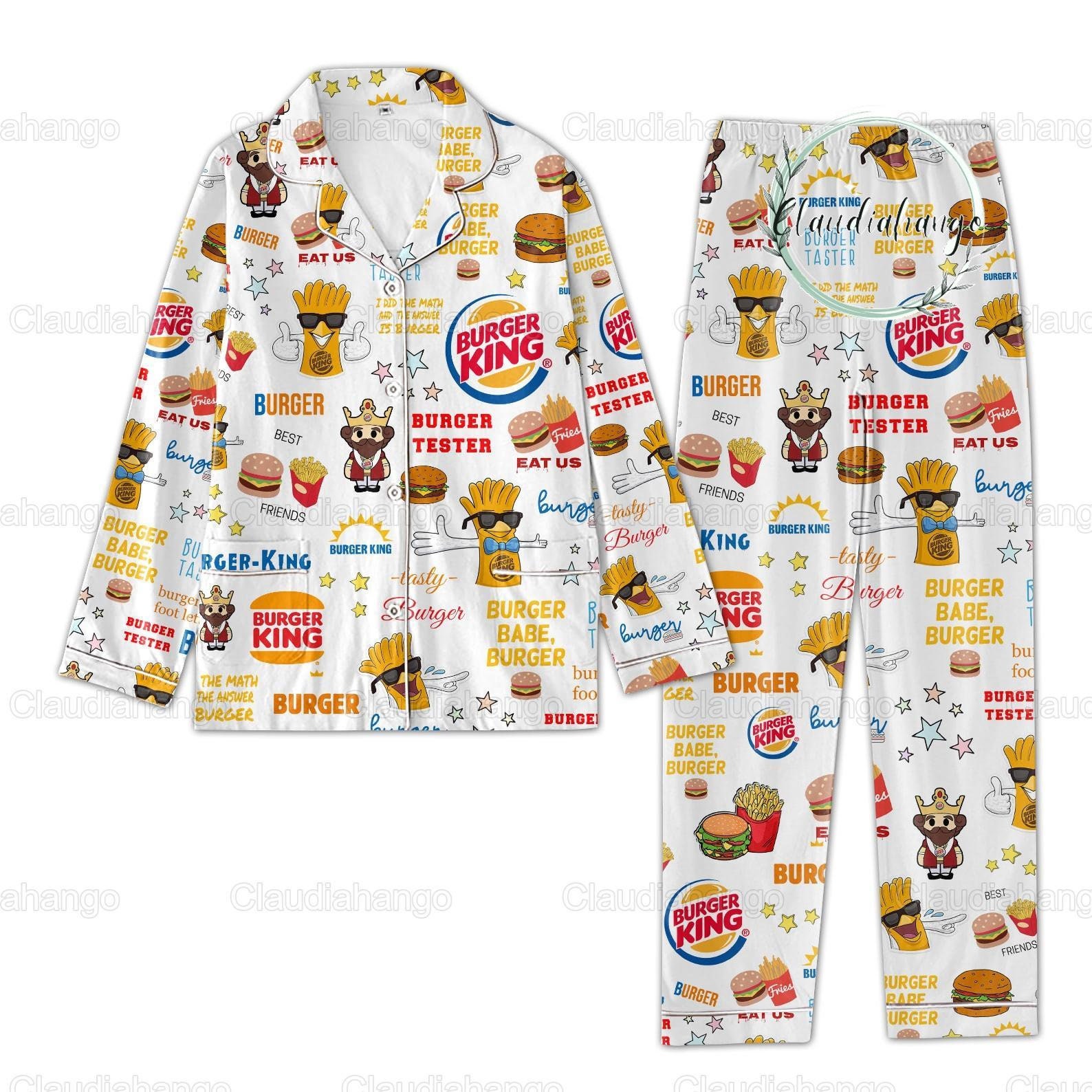Discover Burger King Pajamas Set, Burger King Pajamas, Burger King Lover Holiday Pajamas