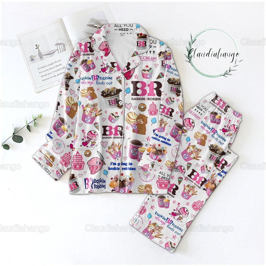 Baskin Robbins Pajamas Set, Icecream Womens Pajamas, Cake and Ice