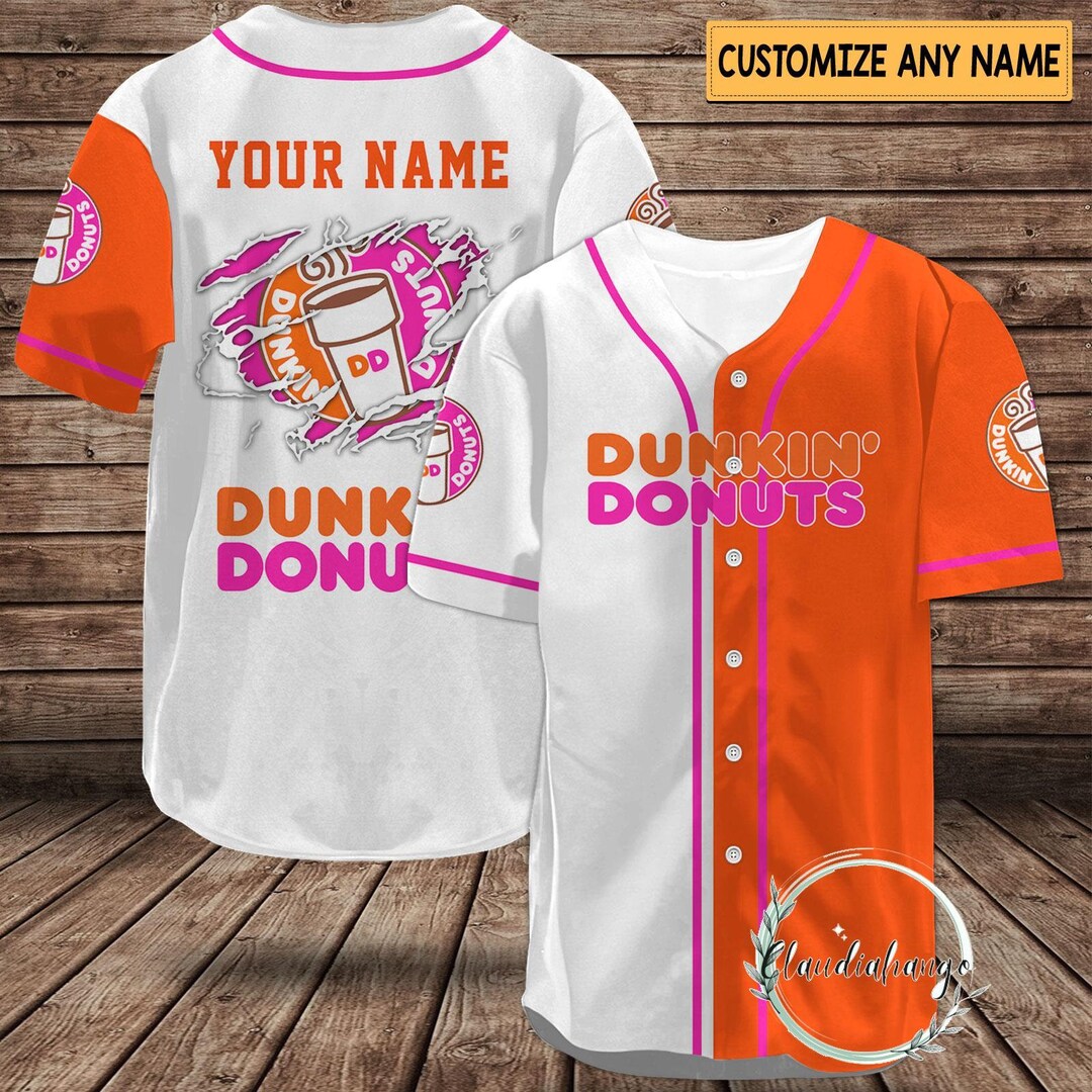 Dunkin Donut Baseball Shirt, Dunkin Donut Baseball Jersey, Dunkin Donut Shirt, Donut Jersey
