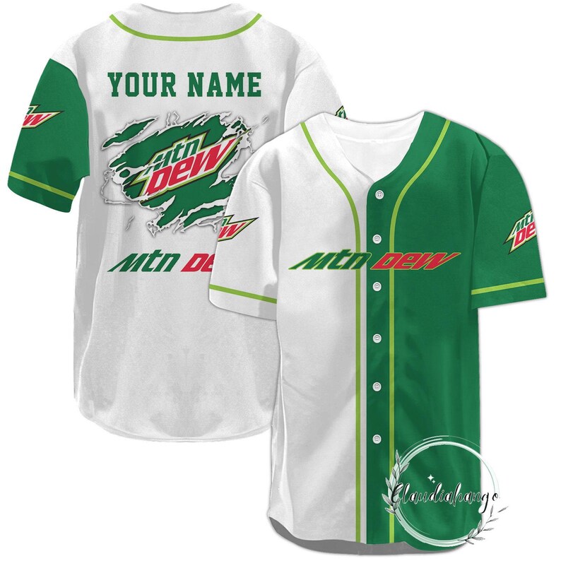 Mountain Dew Baseball Shirt, Mountain Dew Baseball Jersey, Mountain Dew