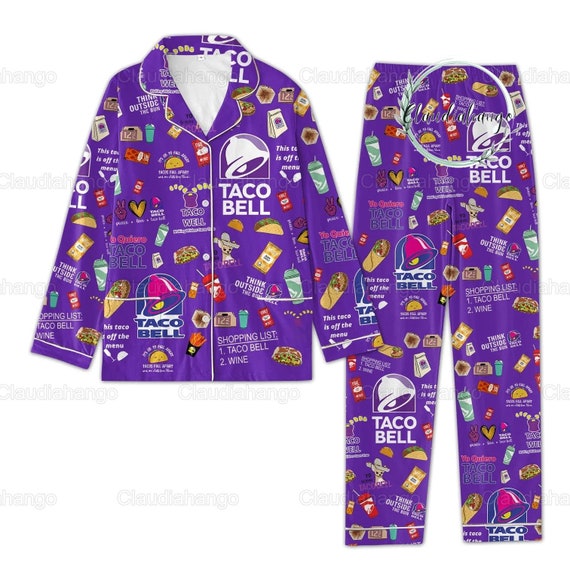 Taco Bell Pajamas Set Taco Bell Womens Pajamas Taco Bell Holiday