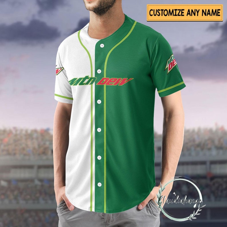Mountain Dew Baseball Shirt, Mountain Dew Baseball Jersey, Mountain Dew