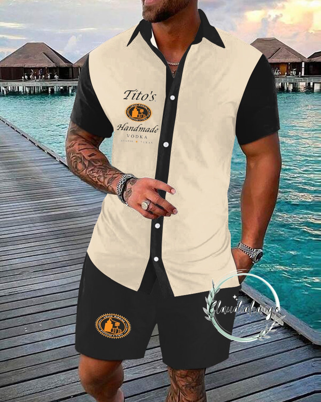 Tito's Handmade Vodka Button Shirt, Tito's Shorts Men, Tito's Shirt