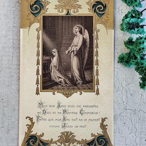 1910s Image pieuse communion ancien français, carte religieuse catholique, Souvenir communion, prière, carte missel, collection