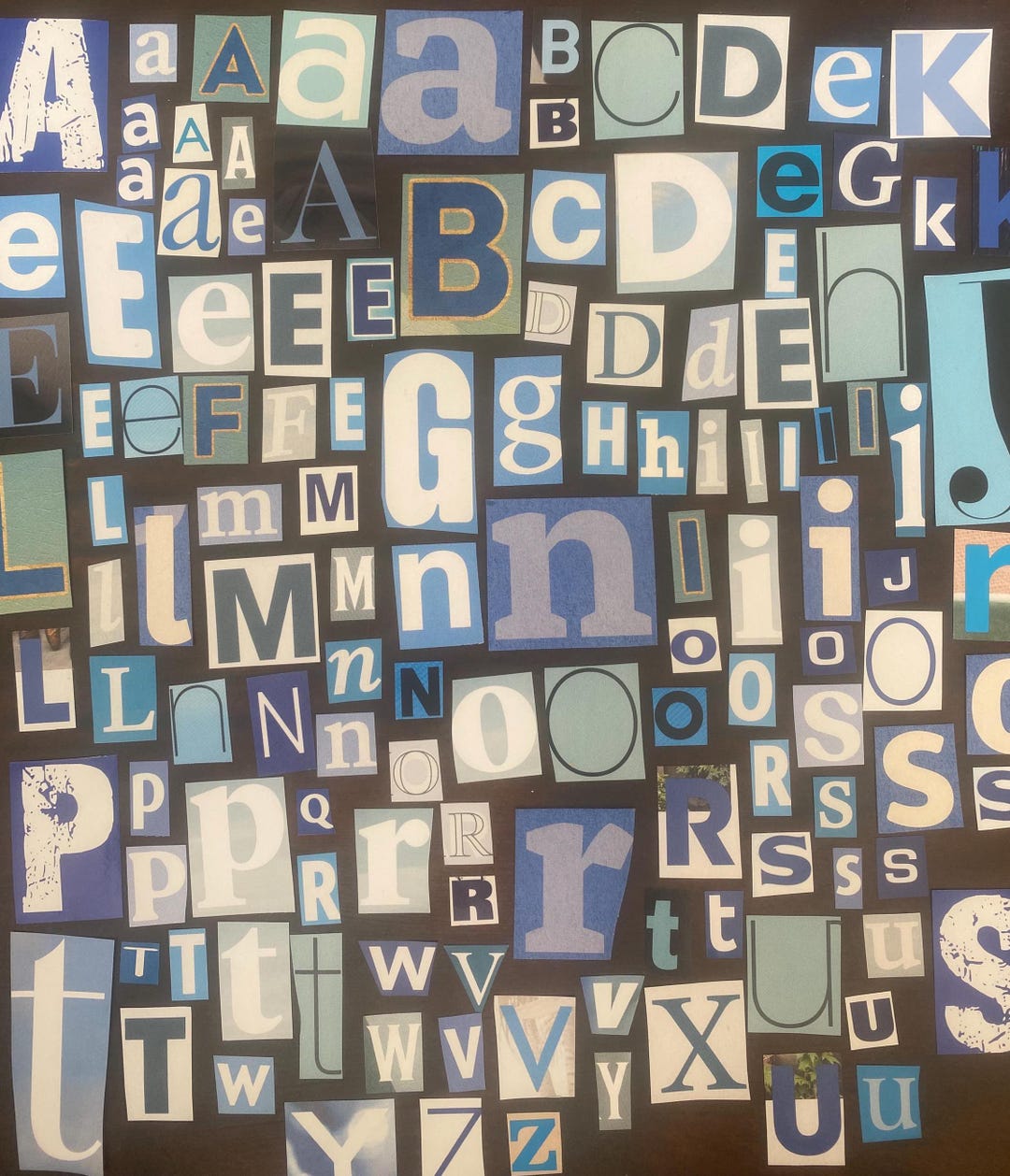 Ransom Note Letters BLUE Alphabet Set 100 Letters for Scrapbook ...