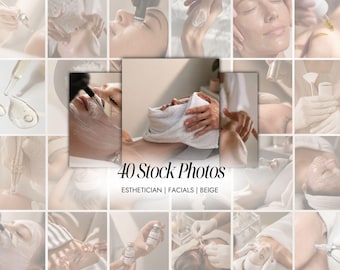 Facial Treatments Aesthetic Stock Photos | Instagram Canva Templates (Digital Download) | Esthetician