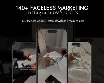 Bobines de marketing sans visage | Marketing Vidéos Instagram | Histoires Instagram | Esthétique | Réseaux sociaux | Bobines Instagram | Vidéos sans visage