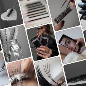 Ästhetische Wimpernverlängerungen Stock Fotos | Instagram Canva Templates (Digitaler Download)
