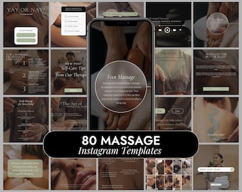 Mallar för massage på Instagram | Instagram-inlägg för spa | Instagram-flöde för massagemarknadsföring | Mallar för massageterapeuter på Instagram