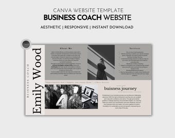 Canva ウェブサイト テンプレート | ライフ コーチング | コーチ向けウェブサイト | 美しいビジネス コーチ ランディング ページ | ウェブサイト Canva | コーチングの販売ページ