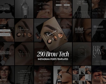 Brow Tech Instagram Templates | Brow Lamination Canva Template | Powder Brows Templates | Eyebrow Artist Stylist Posts | Brow Extensions