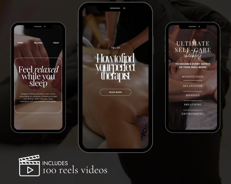 100 Reels Massage Instagram Templates | Spa Instagram Reel | Massage Marketing Instagram | Massage Instagram Therapist Bundle Reels Videos