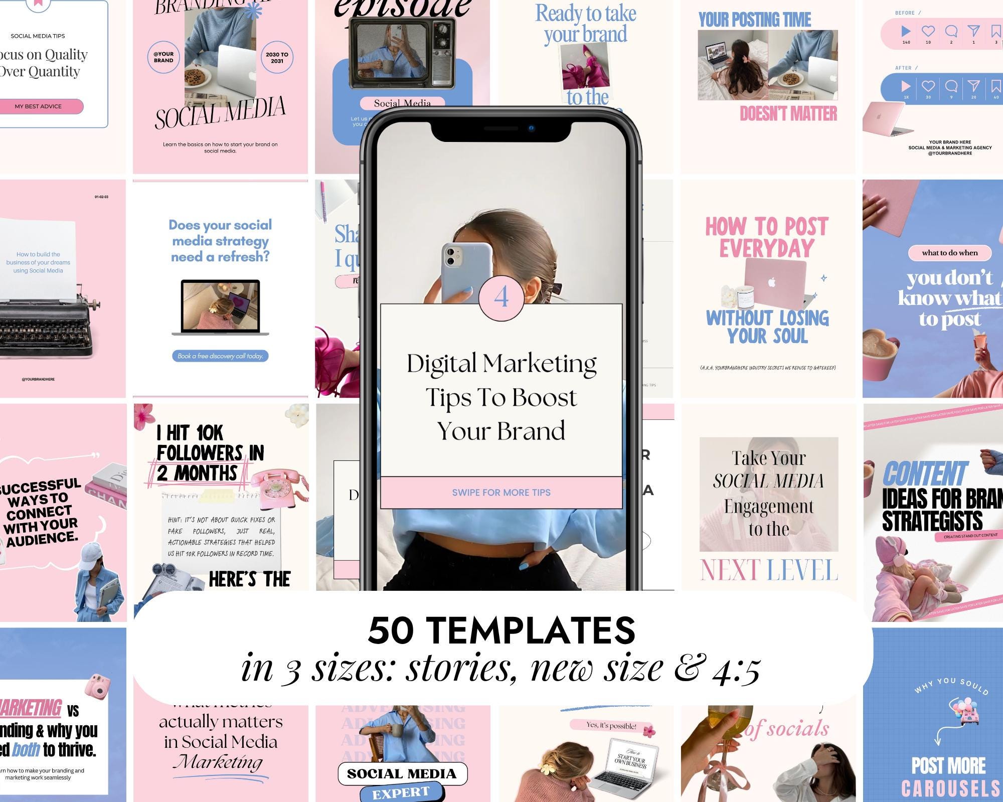 150 Pink Pastel Instagram Templates | Social Media Manager | Canva ...