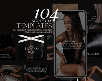 104 Spray Tan Template | Spray Tan Stories | Beauty Social Media Posts | Spray Tan Digital Templates | Spray Tan Canva | Instagram Templates