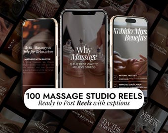 100 modelli di rulli per massaggi su Instagram / rulli per spa su Instagram / rulli per marketing di massaggi su Instagram / rulli per video di massaggi su Instagram
