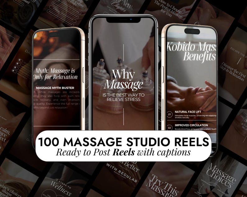 100 Reels Massage Instagram Templates | Spa Instagram Reel | Massage Marketing Instagram | Massage Instagram Therapist Bundle Reels Videos