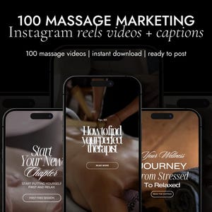 100 Reels Massage Instagram Templates | Spa Instagram Reel | Massage Marketing Instagram | Massage Instagram Therapist Bundle Reels Videos