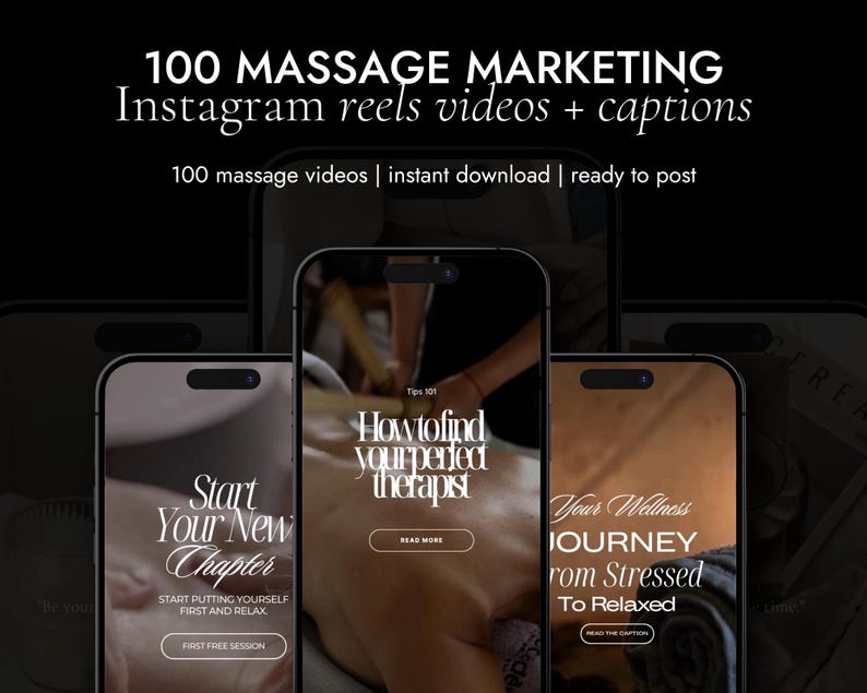 100 Reels Massage Instagram Templates | Spa Instagram Reel | Massage Marketing Instagram | Massage Instagram Therapist Bundle Reels Videos