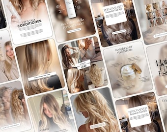 Hairstylist Instagram Templates | Hair Salon Social Media Canva Posts (Digital Download)