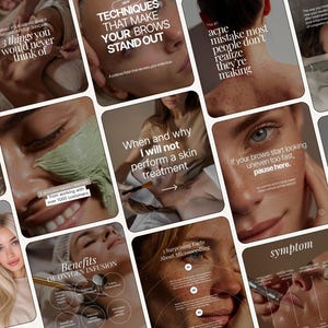 Instagram-mallar för ansiktsbehandling | Hydrafacial, hudvård Canva-inlägg (digital nedladdning)