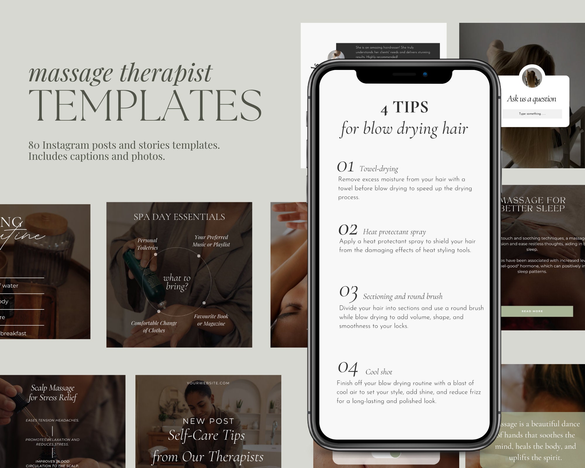 80 Massage Instagram Template Massage Therapist Templates Posts Massage