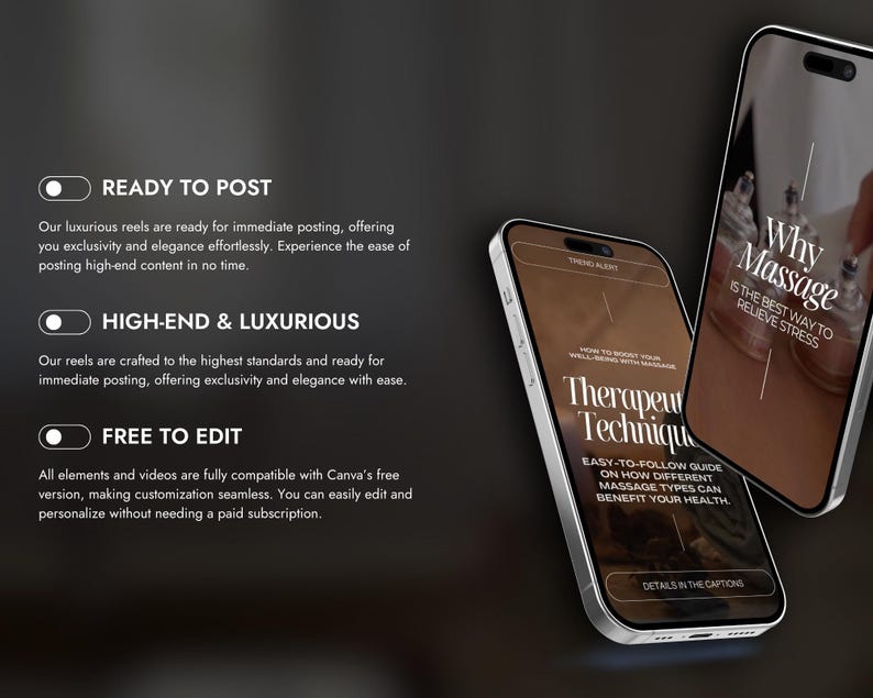 100 Reels Massage Instagram Templates | Spa Instagram Reel | Massage Marketing Instagram | Massage Instagram Therapist Bundle Reels Videos