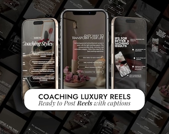 Coach Instagram Reels Templates | Editable Canva Coaching Reels | Dark Aesthetic Social Media Reel Videos Business Coaches | Coaching Posts