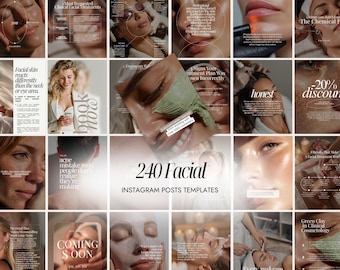 Facial Treatment Instagram Templates | Hydrafacial Peels Canva | SkinCare Posts | Aesthetician Social Media | Beauty Salon Instagram Feed