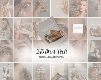 Brow Tech Instagram Templates | Brow Lamination Canva Template | Powder Brows Templates | Eyebrow Artist Stylist Posts | Brow Extensions