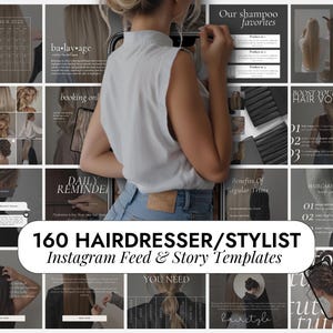 160 Hairdresser Instagram Templates | Hairdresser Canva | Hairstylist Salon Template | Hair Social Media Post | Aesthetic Templates Canva
