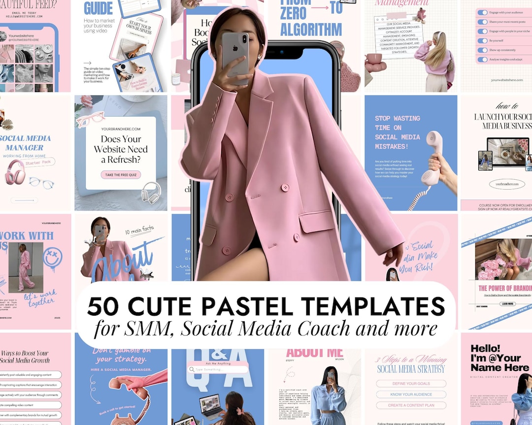 150 Pink Pastel Instagram Templates | Social Media Manager | Canva ...