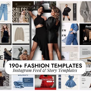 190+ Fashion Instagram Templates | Fashion Instagram Posts Stories | Instagram Clothes Aesthetics | Fashion Brand Marketing | Ecommerce Feed