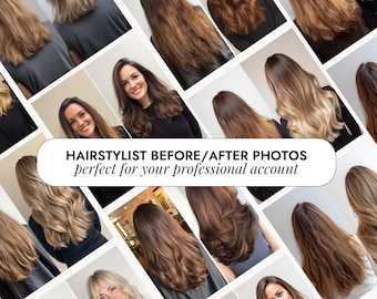Hairstylist Before After Photos | Hair Transformation Images | Hair Salon Instagram Photos | Hairstylist Marketing Bundle | Hair Post Photos