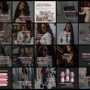 Melanin Social Media Templates | Digital Marketing Post Templates | Personal Growth | Melanin Instagram Posts | Faceless Marketing Boss Babe