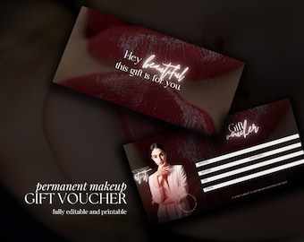 Permanent  Digital Template | PMU Canva Template | Microblading Templates | PMU Gift Voucher | PMU Brows Templates | Pmu artist
