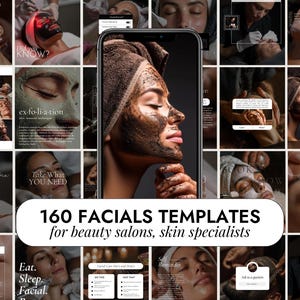 Facial Treatment Instagram Templates | Hydrafacial Peels Canva | SkinCare Posts | Aesthetician Social Media | Beauty Salon Instagram Feed