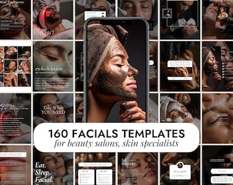 Facial Treatment Instagram Templates | Hydrafacial Peels Canva | SkinCare Posts | Aesthetician Social Media | Beauty Salon Instagram Feed