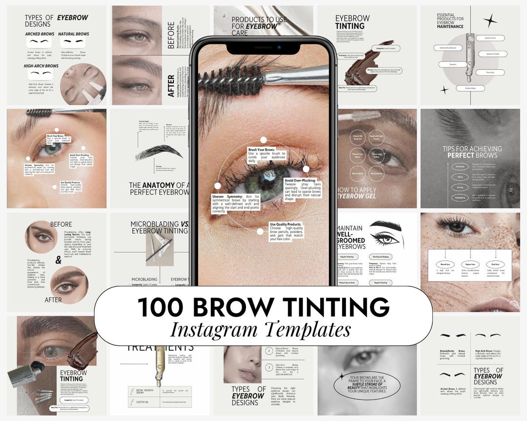 Brow Tinting Instagram Templates | Brow Tech Canva Template ...