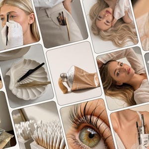 Brow Tech Stock Photos | Luxury Beige Instagram Canva Templates (Digital Download)