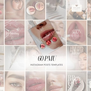 Permanente Instagram Posts | PMU Instagram Vorlage | PMU-Vorlagen bündeln | PMU Social Media Post | PMU Brows Vorlagen | Pmu Lips Blushing