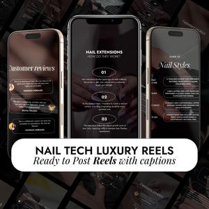 Nail Tech Reels Videos | Nail Artist Instagram Reel | Nail Technician Social Media Posts | Gel Nails Templates | Manicurist Stylist Canva