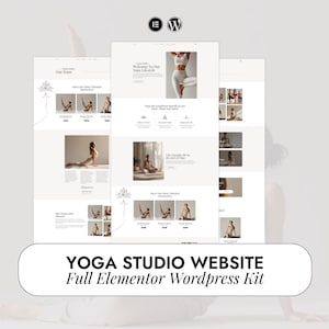 Yoga Studio Elementor Theme | Wordpress Website Yogha | Yoga Pilates Website | Elementor Kit Beige | Yoga Aesthetic Website | Yoga Marketing