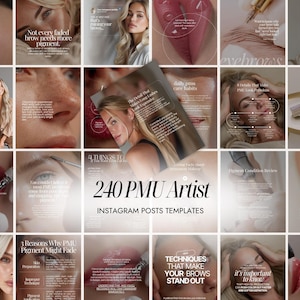 Permanent  Instagram Posts | PMU Instagram Template | Bundle pmu Templates | PMU Social Media Post | PMU Brows Templates | Pmu Lips Blushing
