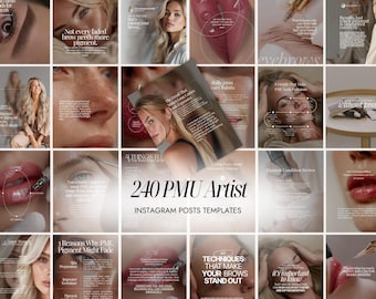 Permanent  Instagram Posts | PMU Instagram Template | Bundle pmu Templates | PMU Social Media Post | PMU Brows Templates | Pmu Lips Blushing