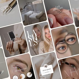Lash Tech Instagram Templates | Modern Beauty Social Media Posts (Canva)