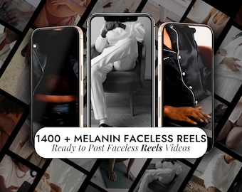 Oltre 1400 video di bobine senza volto di melanina / Pacchetto di ragazze boss nere / Reels di Instagram Marketing digitale estetico / Video estetici di donne nere